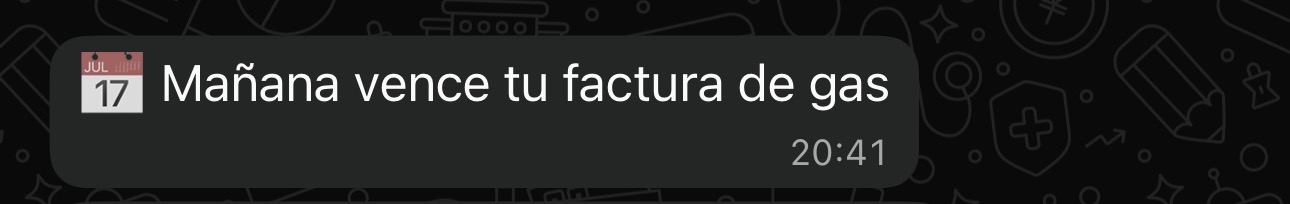 Aviso: Mañana vence tu factura de gas